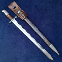 Swiss M1914 Schmidt-Rubin Sawback Bayonet, Early Leather Scabbard 2